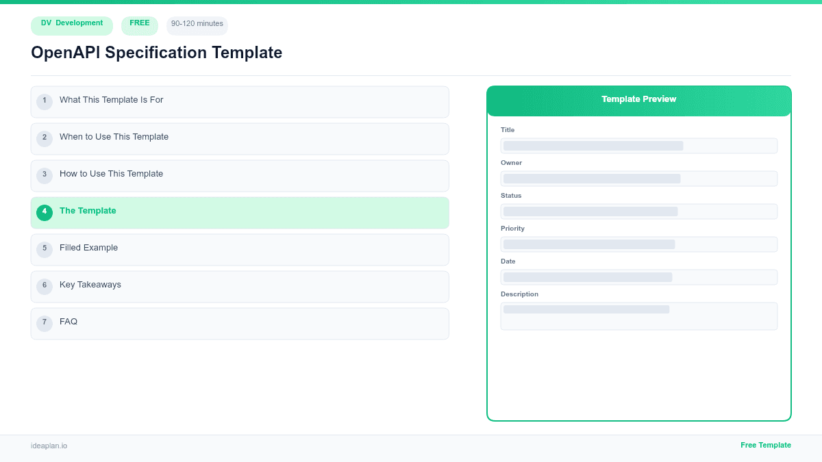 OpenAPI Specification Template preview