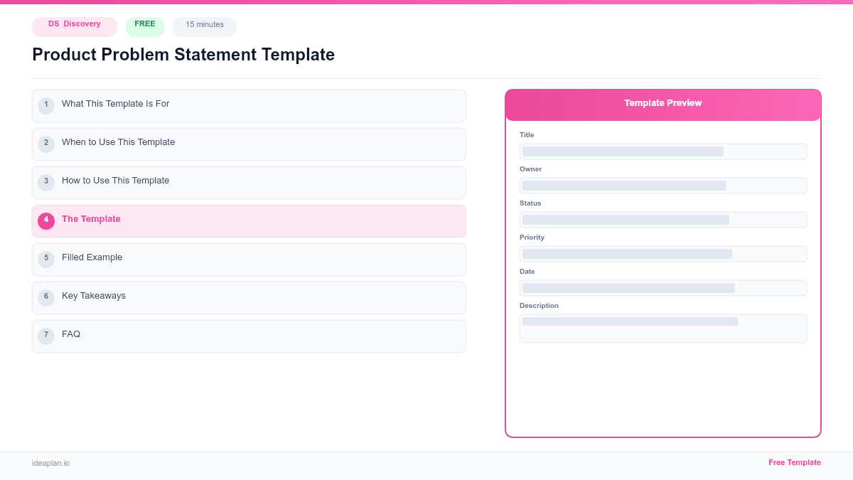 Product Problem Statement Template preview