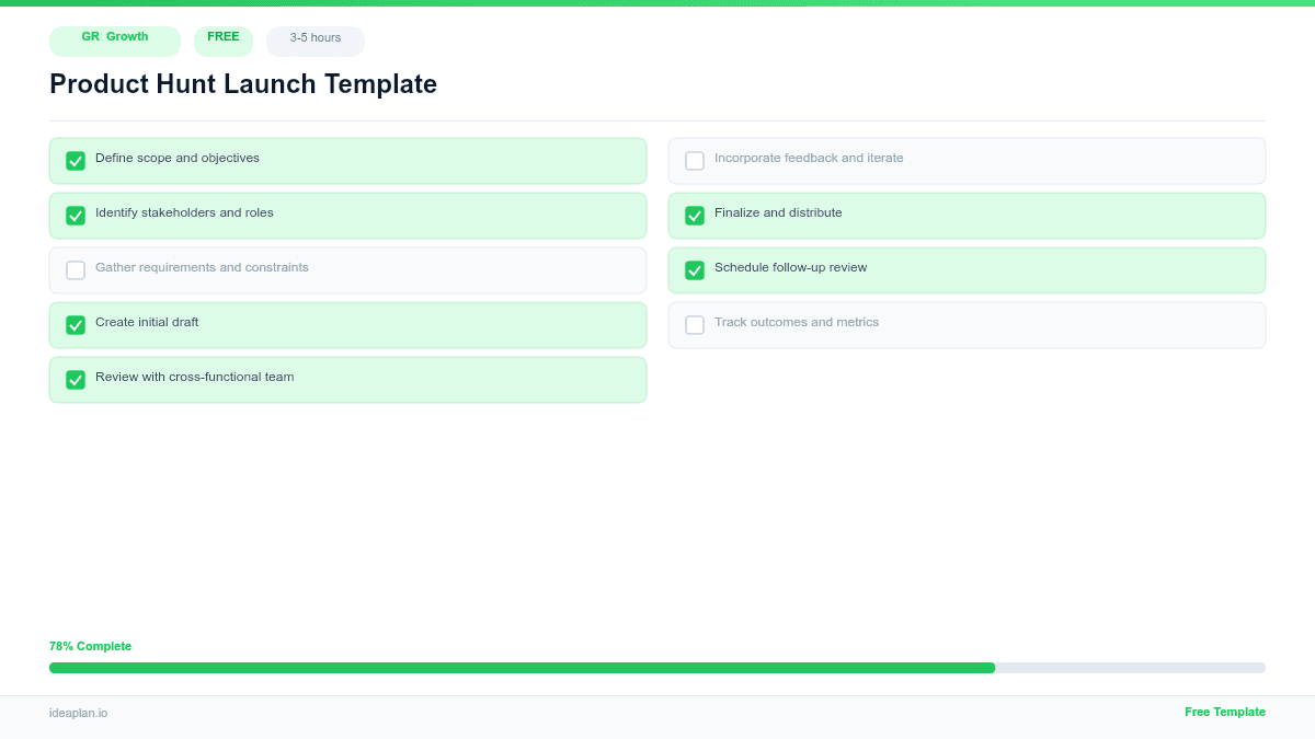 Product Hunt Launch Template preview