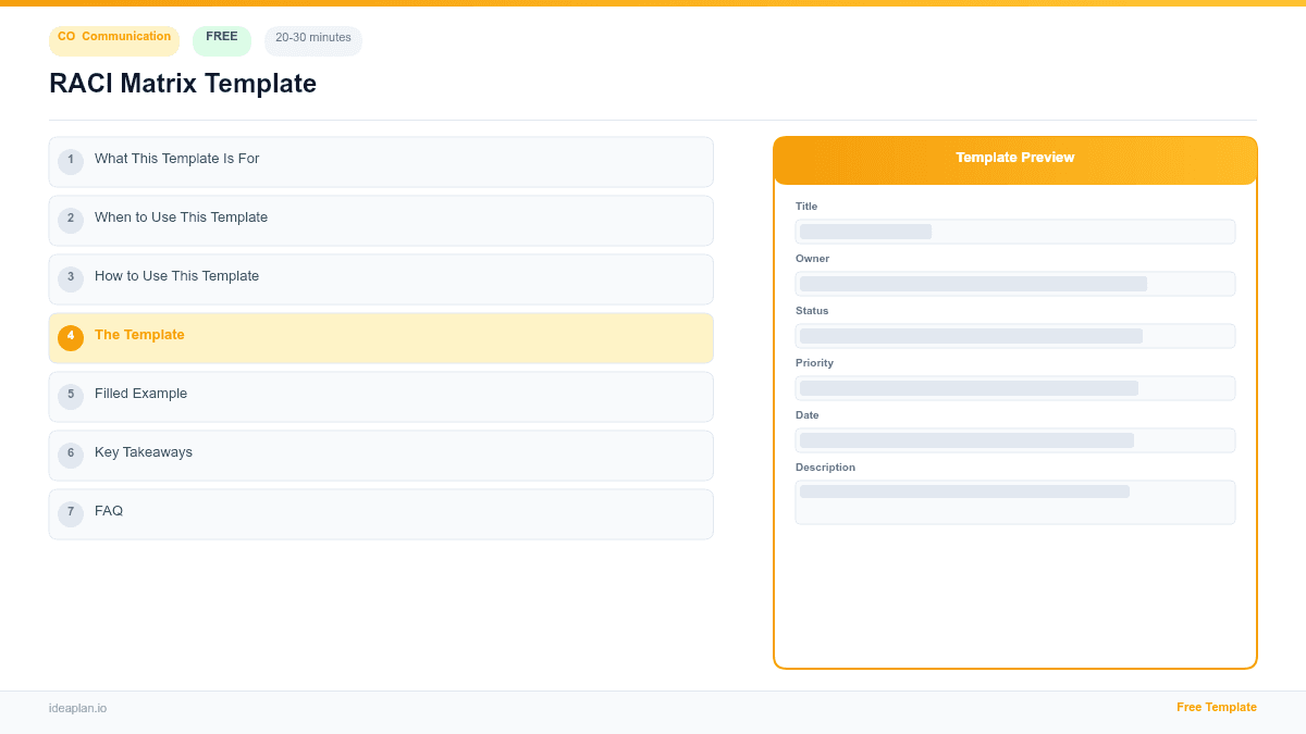 RACI Matrix Template preview