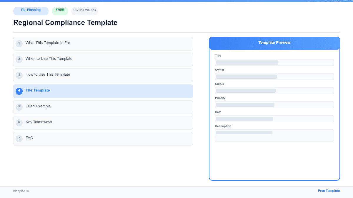 Regional Compliance Template preview