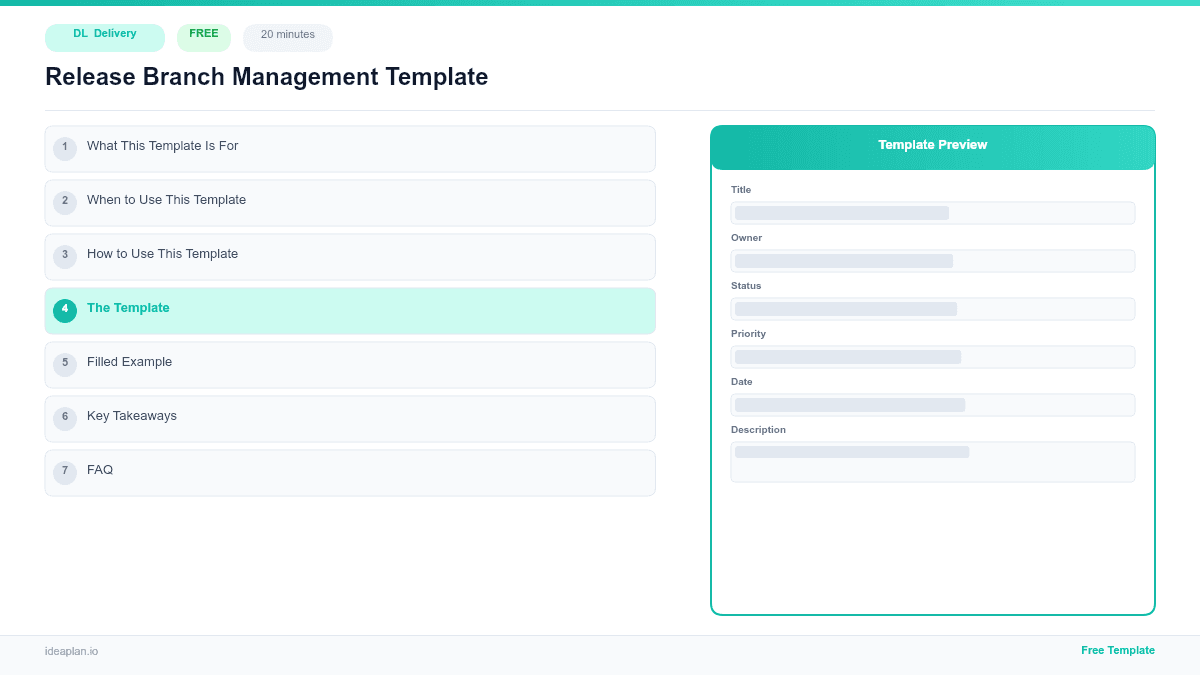 Release Branch Management Template preview