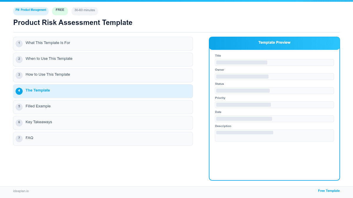 Product Risk Assessment Template preview