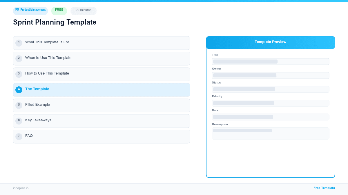 Sprint Planning Template for Product Managers preview