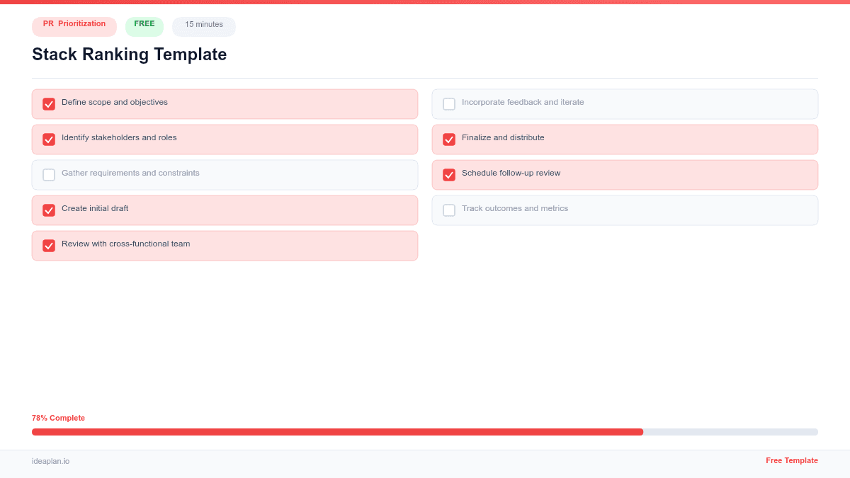 Stack Ranking Template for Prioritization preview