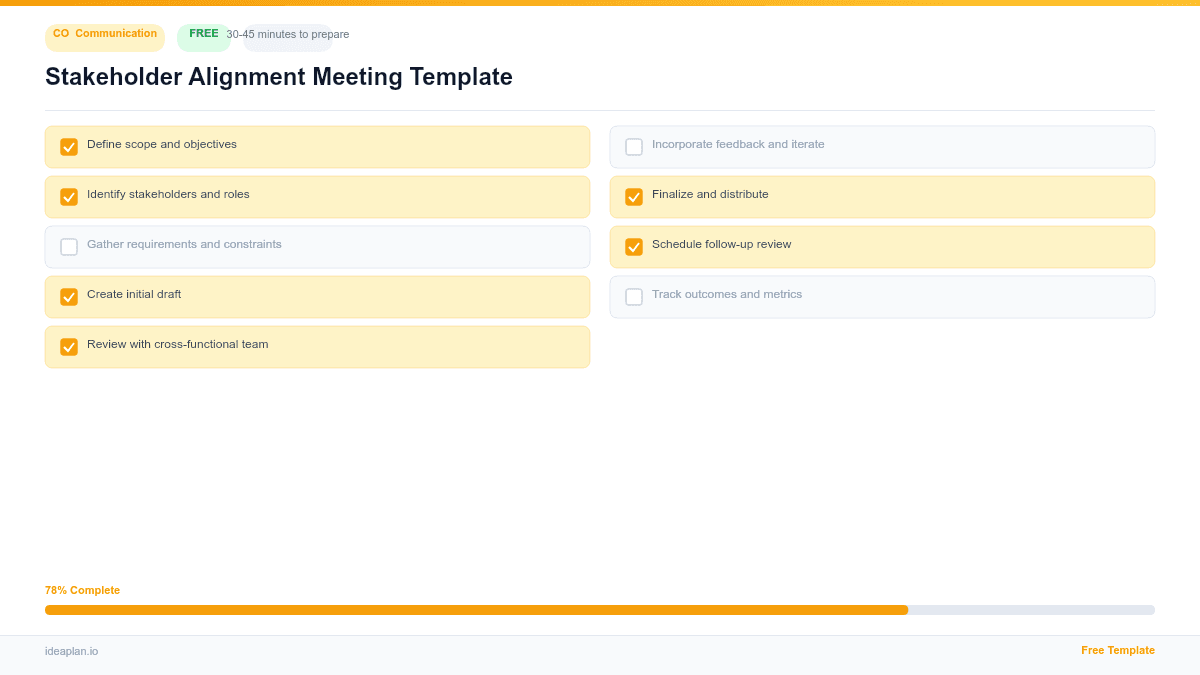 Stakeholder Alignment Meeting Template preview