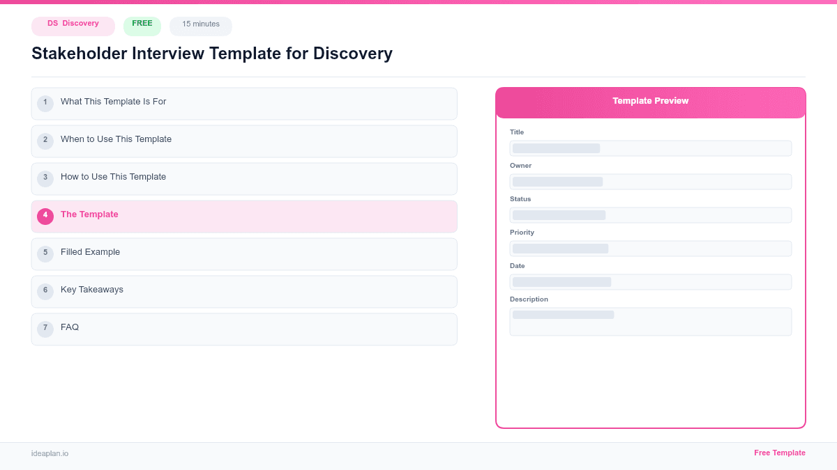 Stakeholder Interview Template for Discovery preview