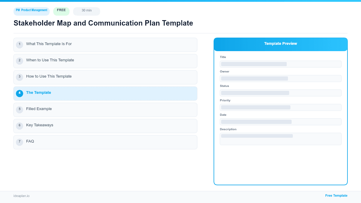 Stakeholder Map and Communication Plan Template preview
