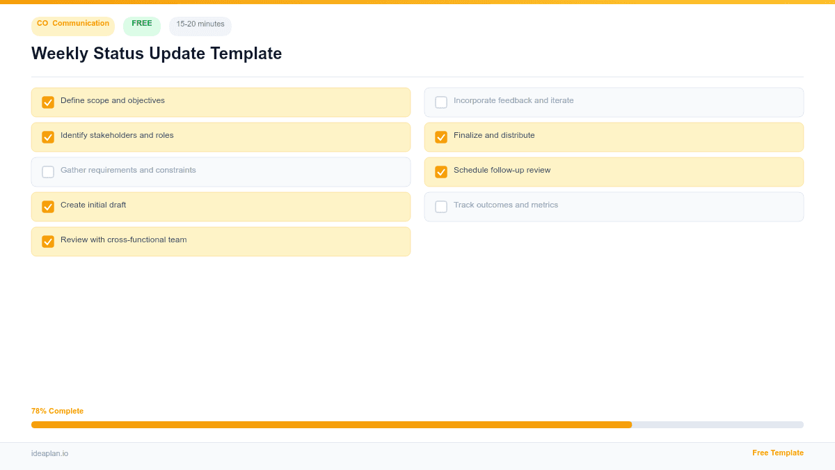 Weekly Status Update Template for Product Teams preview