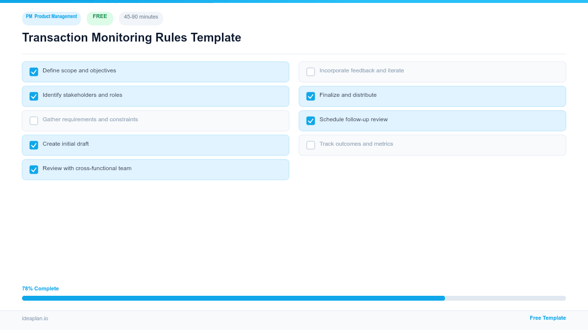 Transaction Monitoring Rules Template preview