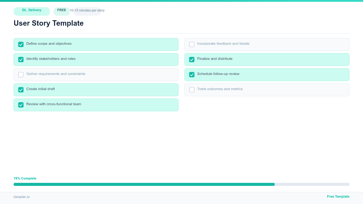 User Story Template preview