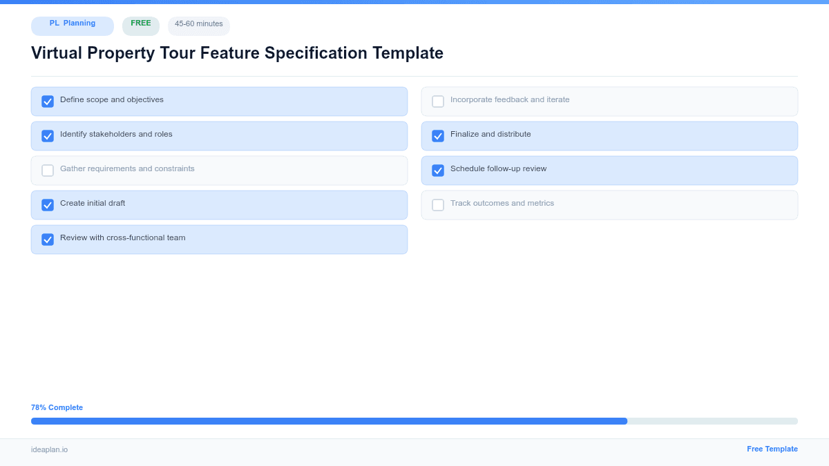 Virtual Property Tour Feature Specification Template preview