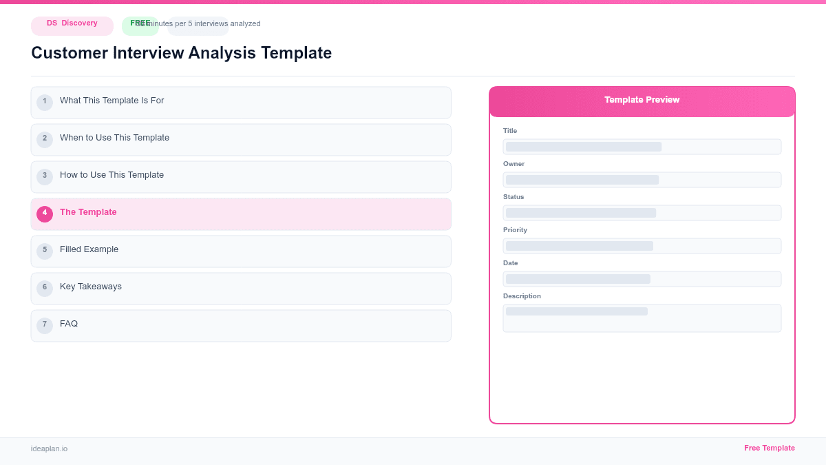 Customer Interview Analysis Template preview