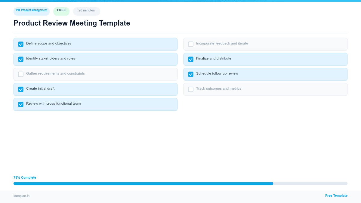Product Review Meeting Template preview
