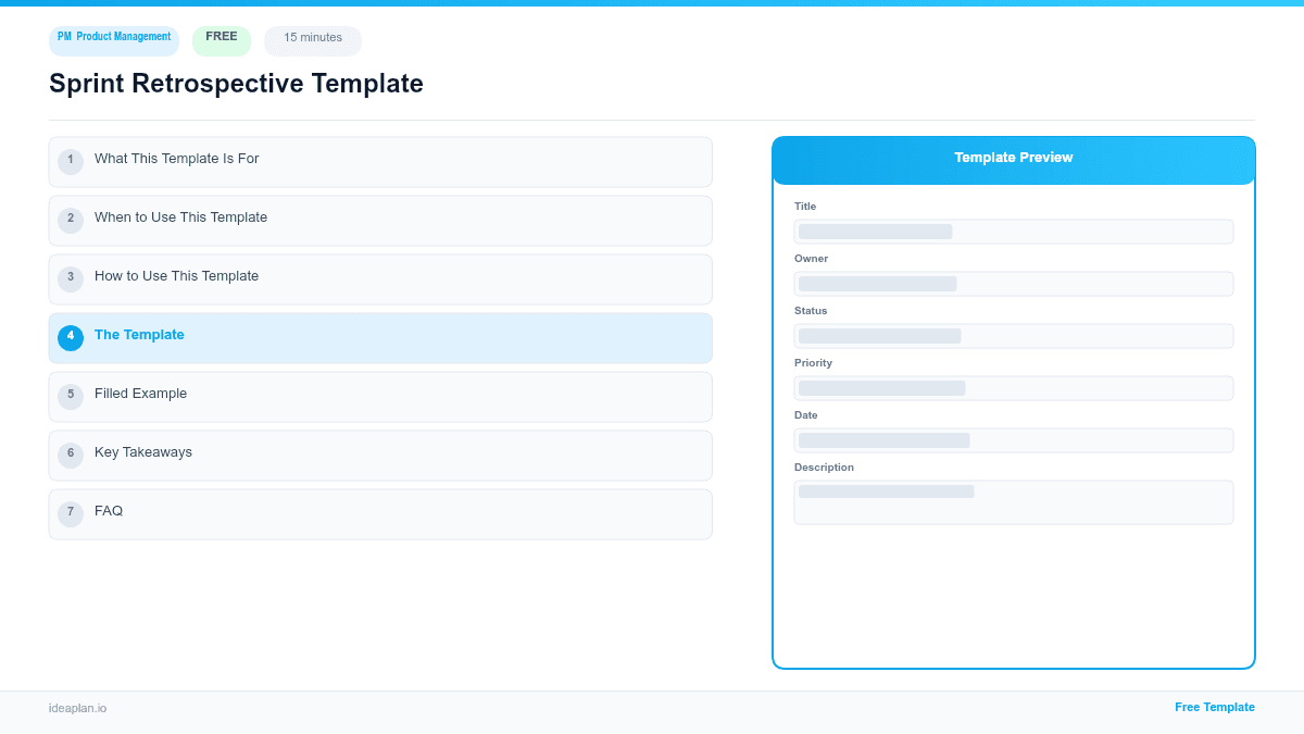 Sprint Retrospective Template for PMs preview