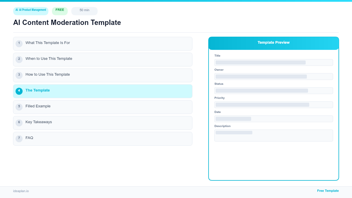 AI Content Moderation Template for AI Products
