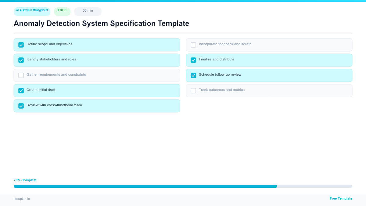 Anomaly Detection System Specification Template