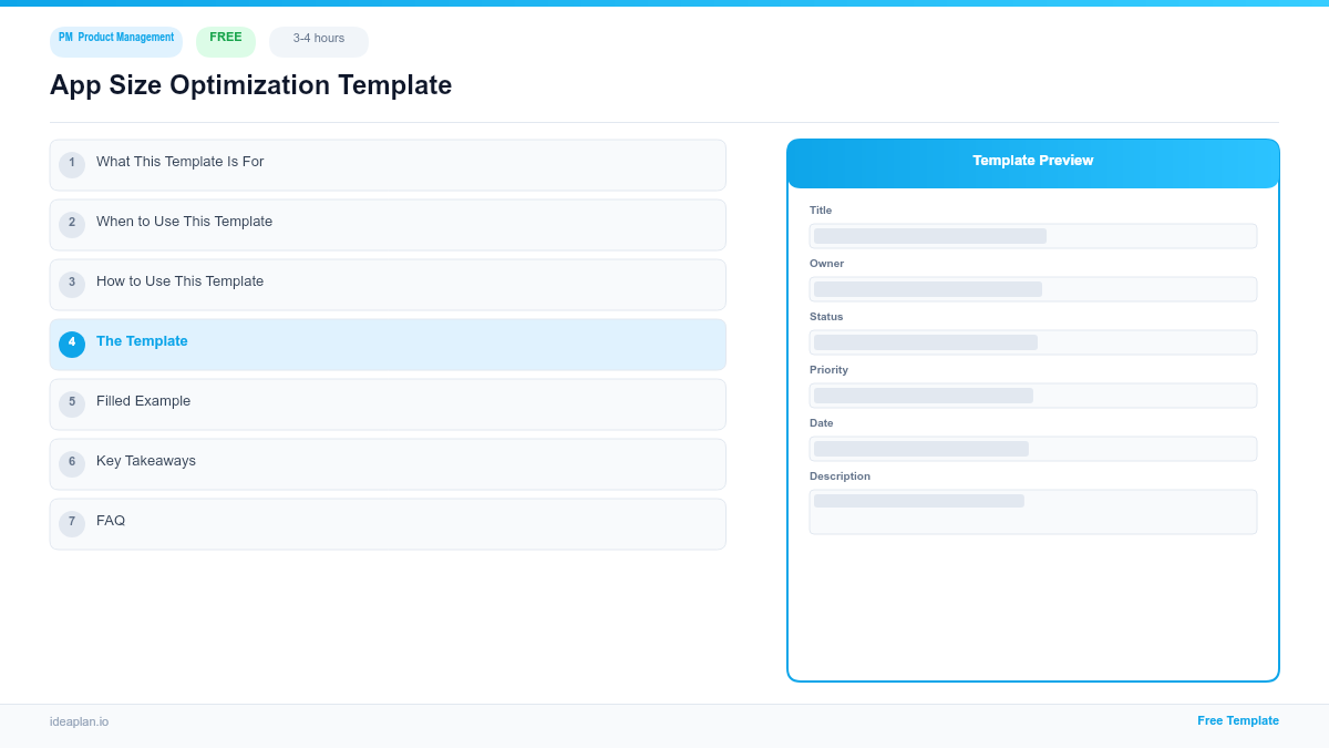 App Size Optimization Template for PMs