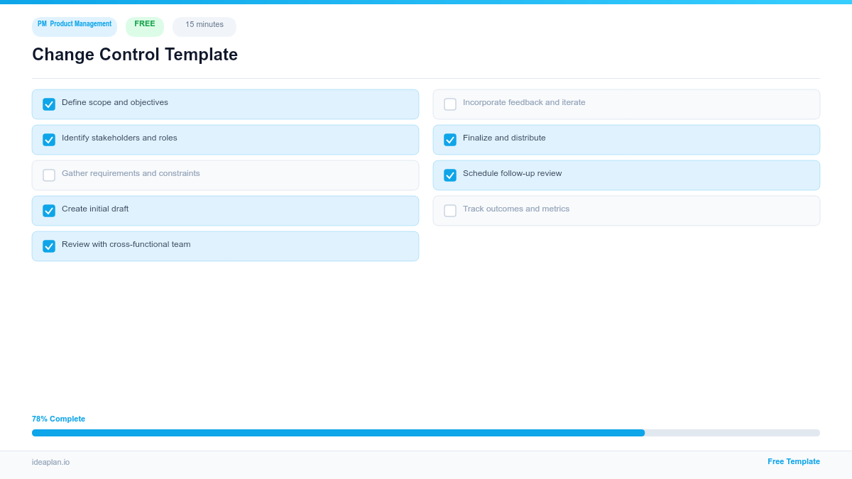 Change Control Template for Product Managers