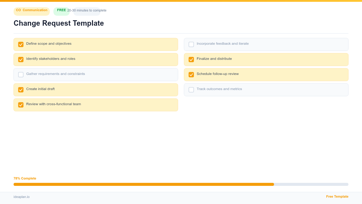 Change Request Template for Product Teams