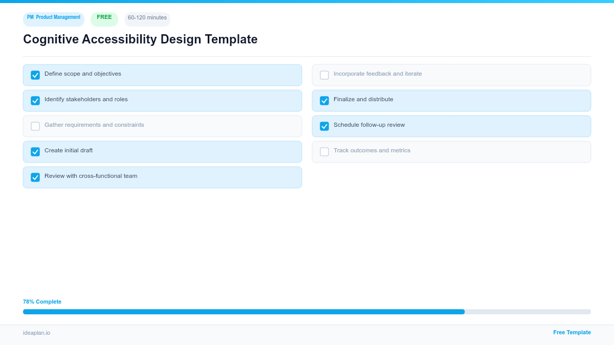 Cognitive Accessibility Design Template