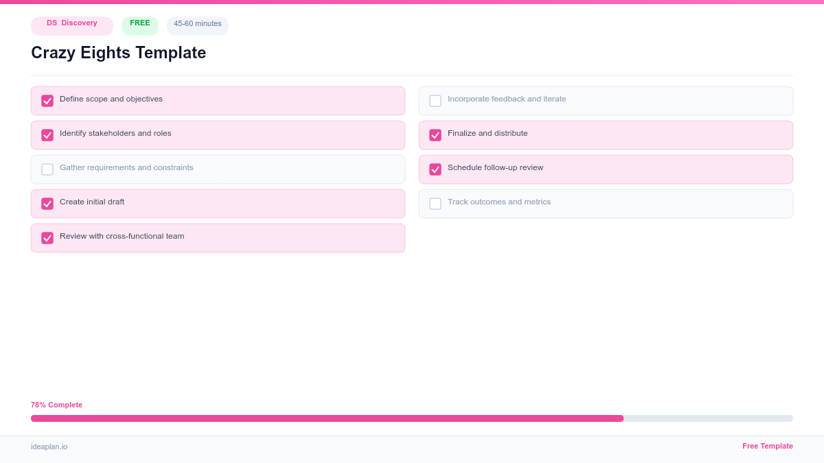 Crazy Eights Template for User Research