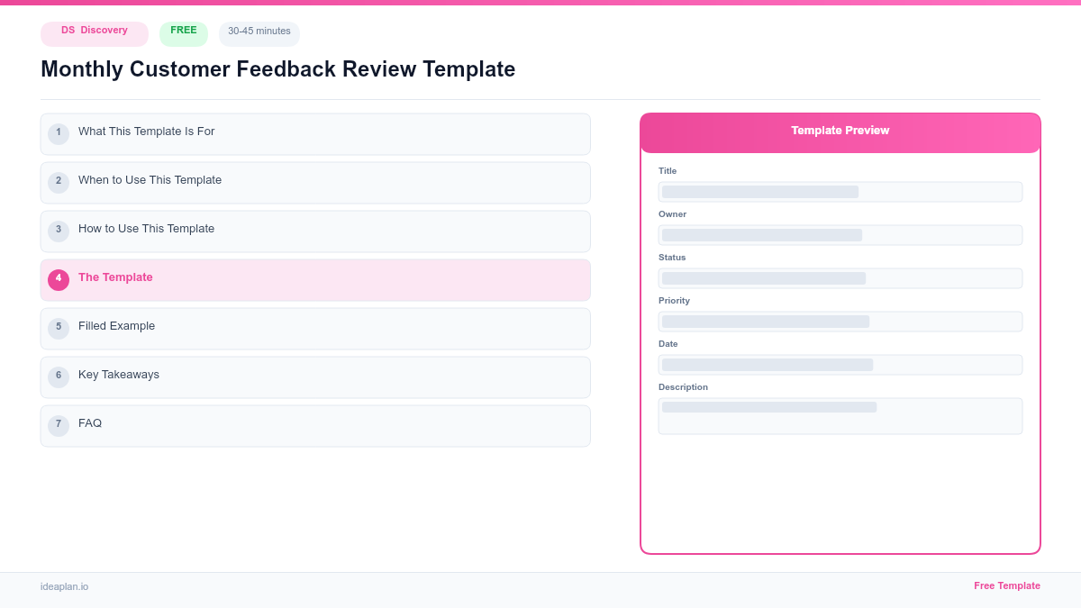Monthly Customer Feedback Review Template