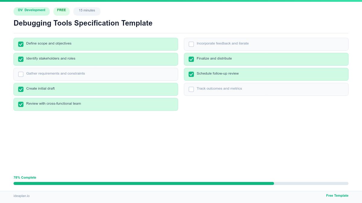 Debugging Tools Specification Template