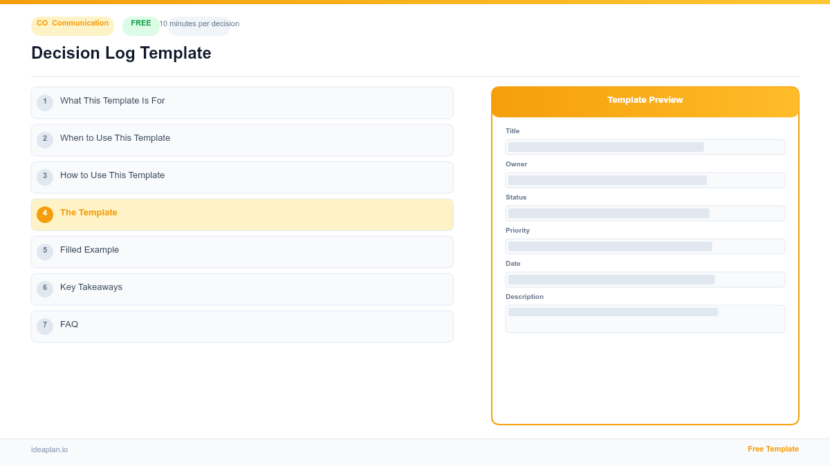 Decision Log Template for Product Teams