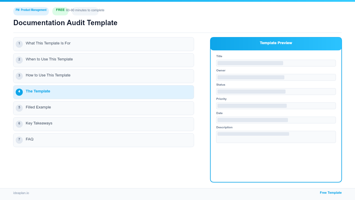 Documentation Audit Template for Product Managers