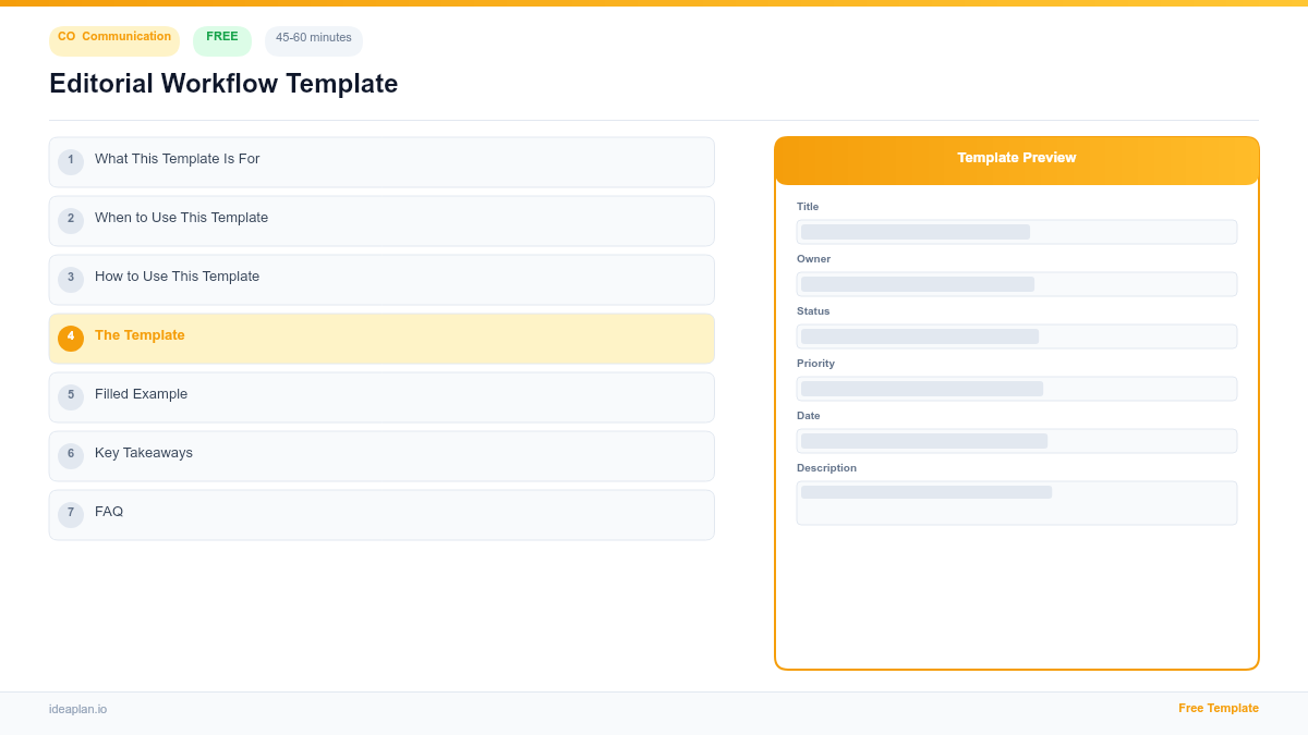 Editorial Workflow Template for Product Teams