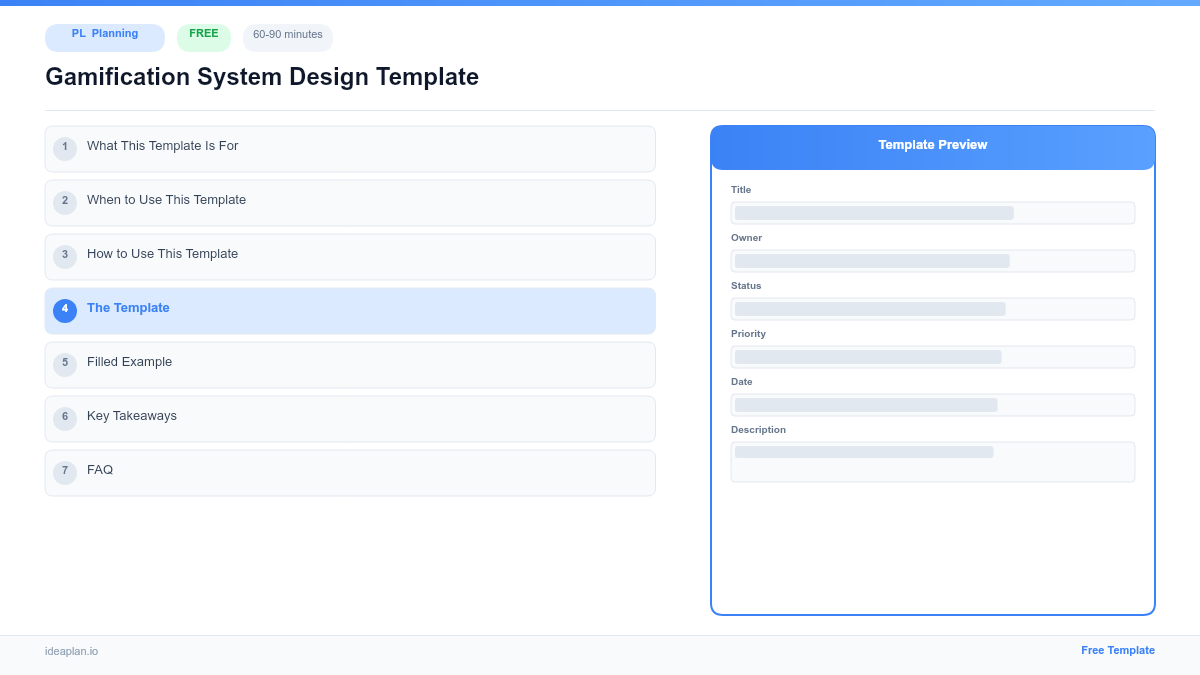 Gamification System Design Template