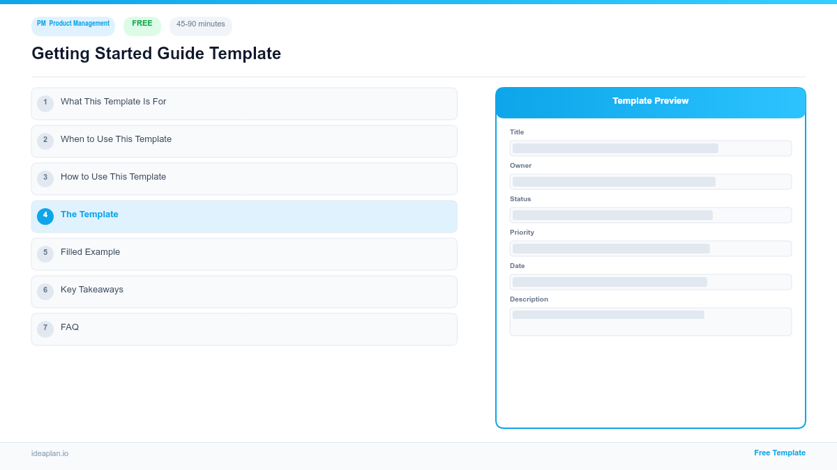 Getting Started Guide Template for PMs
