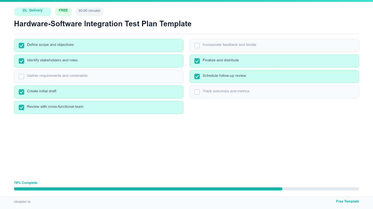 Hardware-Software Integration Test Plan Template