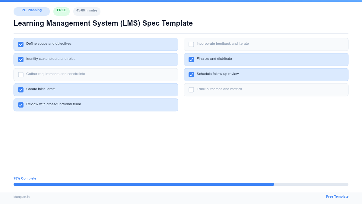 Learning Management System (LMS) Spec Template
