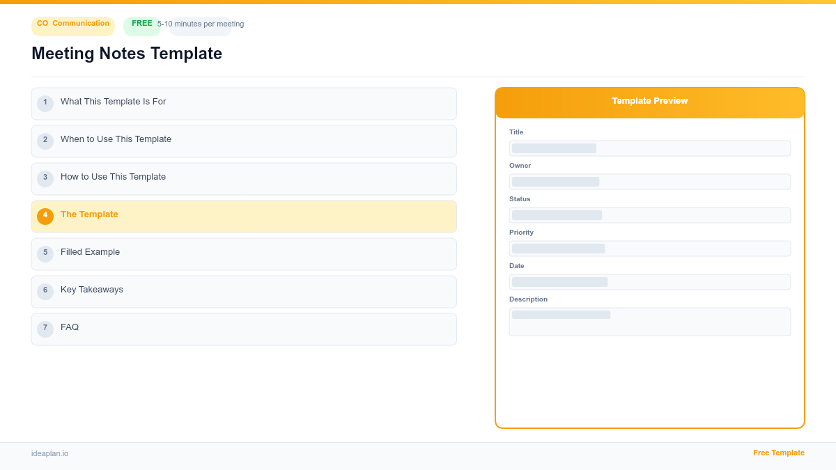 Meeting Notes Template for Product Teams