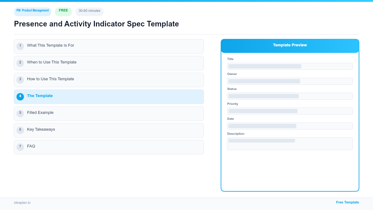 Presence and Activity Indicator Spec Template
