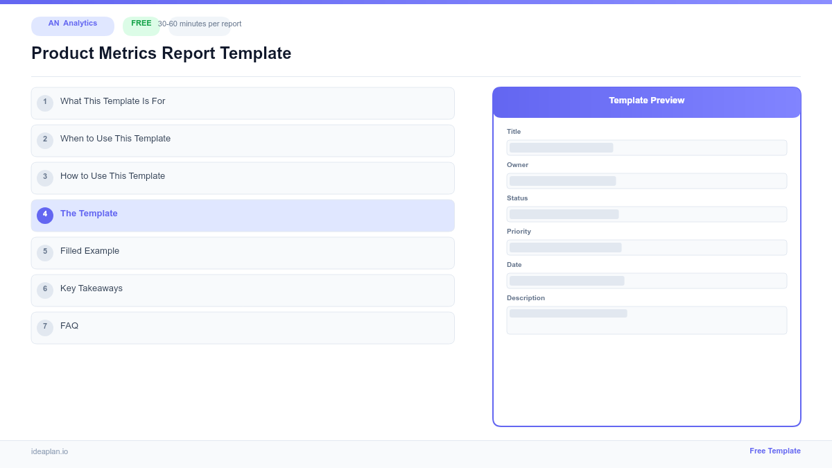 Metric Report.pdf Product Metrics Report Template
