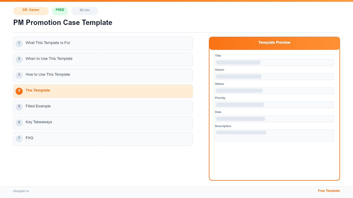 PM Promotion Case Template for Product Managers