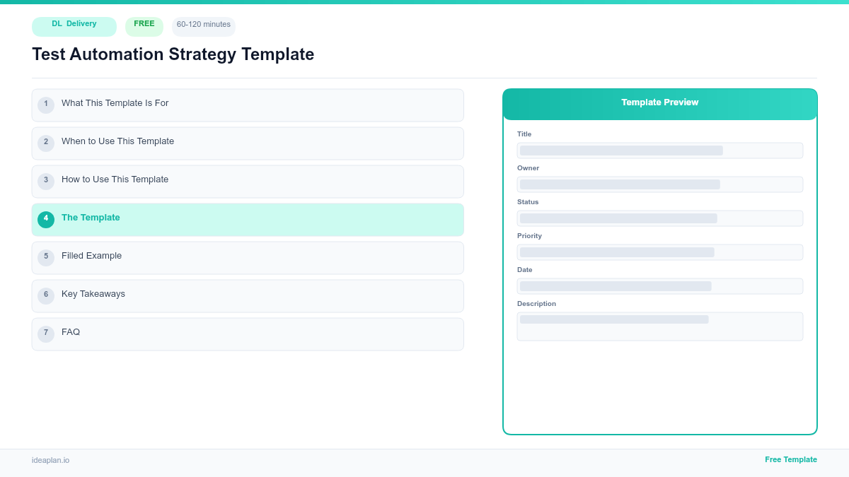 Test Automation Strategy Template