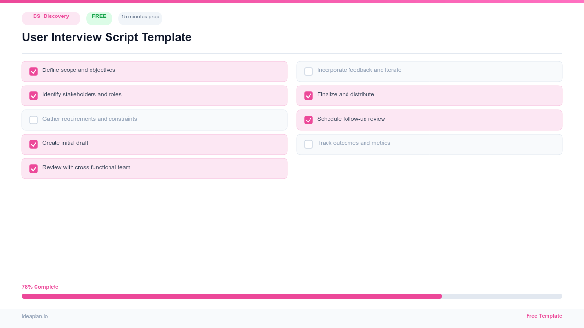 User Interview Script Template for User Research